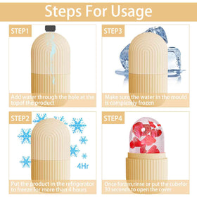XHJRI Ice Face Roller Massager filled with ice cubes