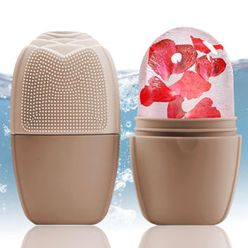 XHJRI Ice Face Roller Massager front view in coffee colour