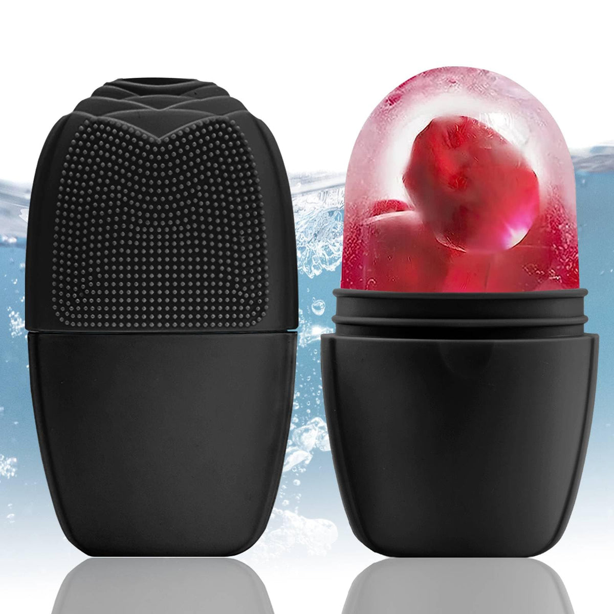 XHJRI Ice Face Roller Massager front view with ergonomic handle