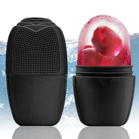 XHJRI Ice Face Roller Massager front view with ergonomic handle
