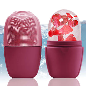 XHJRI Ice Face Roller Massager front view with silicone ice mould