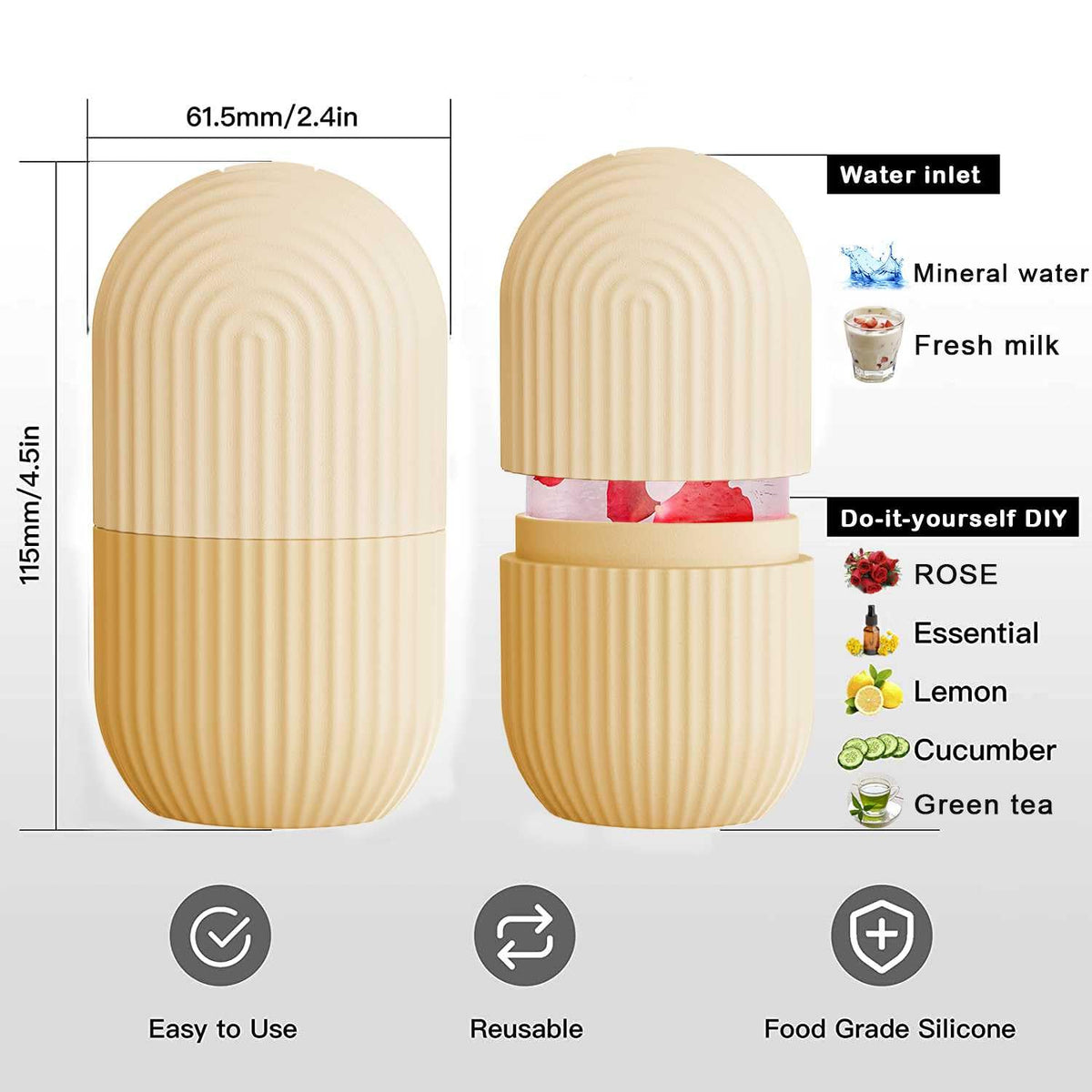 XHJRI Ice Face Roller Massager in a lifestyle setting on a bathroom counter
