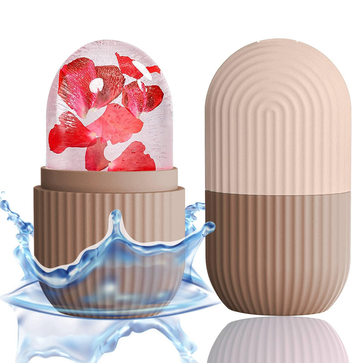 XHJRI Ice Face Roller Massager in Coffee colour, front view