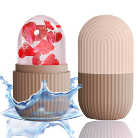 XHJRI Ice Face Roller Massager in Coffee colour, front view