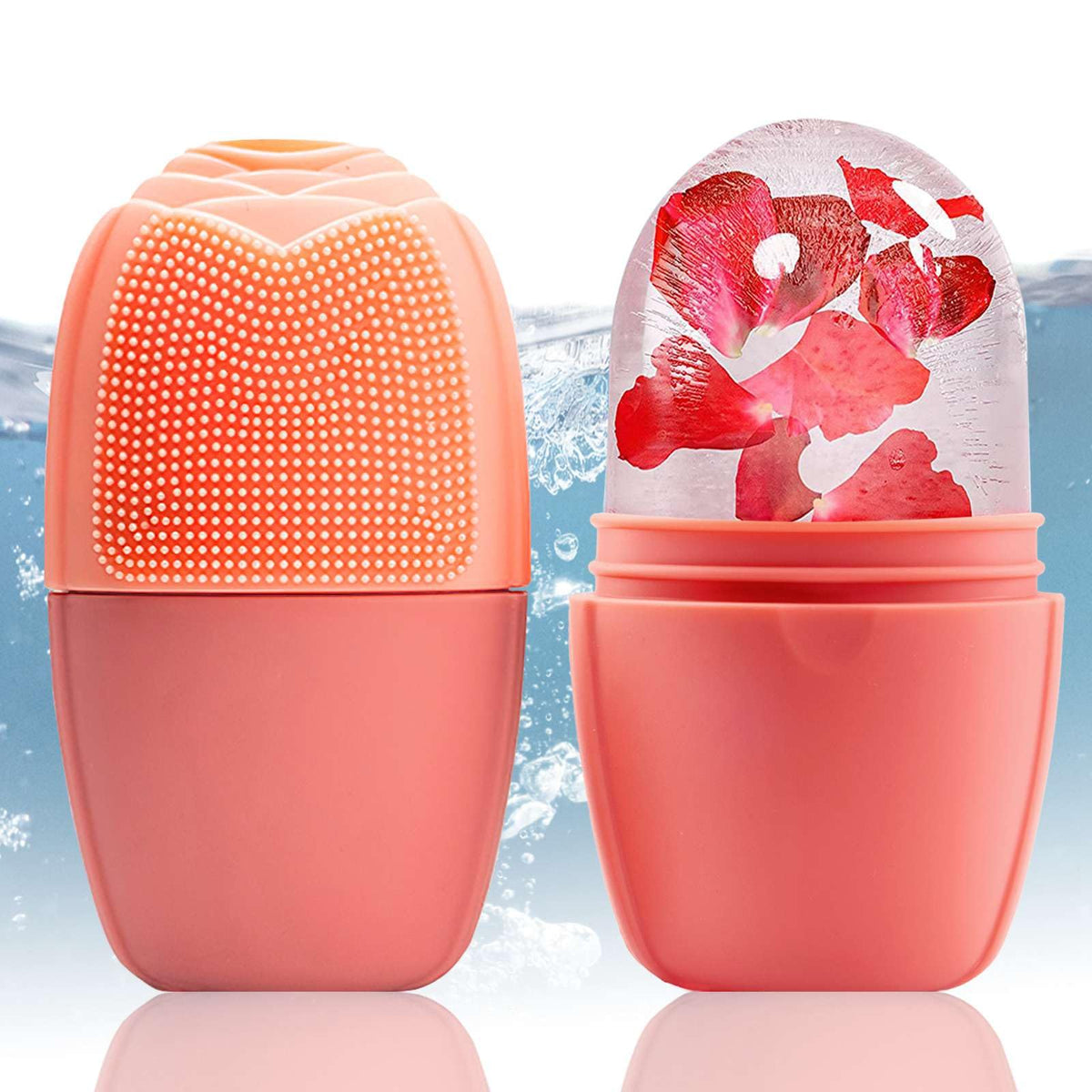 XHJRI Ice Face Roller Massager in pink, front view