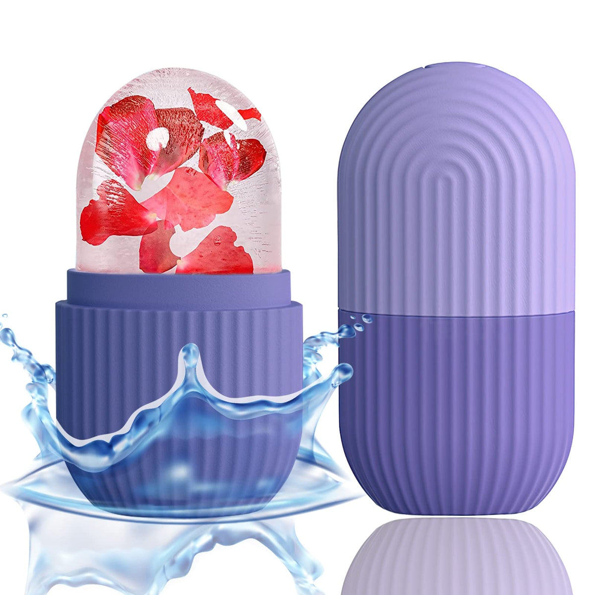 XHJRI Ice Face Roller Massager in purple front view