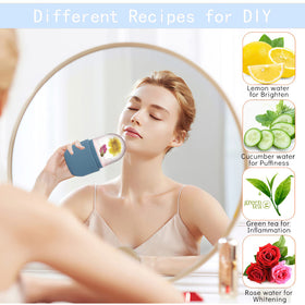 XHJRI Ice Face Roller Massager in use on a model's face