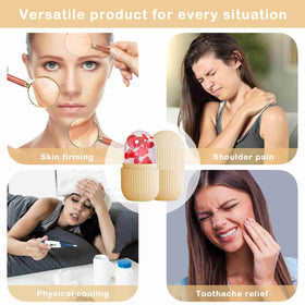 XHJRI Ice Face Roller Massager in use on a woman's face