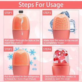 XHJRI Ice Face Roller Massager in use on a woman's face