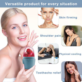 XHJRI Ice Face Roller Massager lifestyle scene on vanity