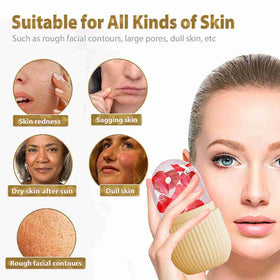 XHJRI Ice Face Roller Massager packaging with instructions