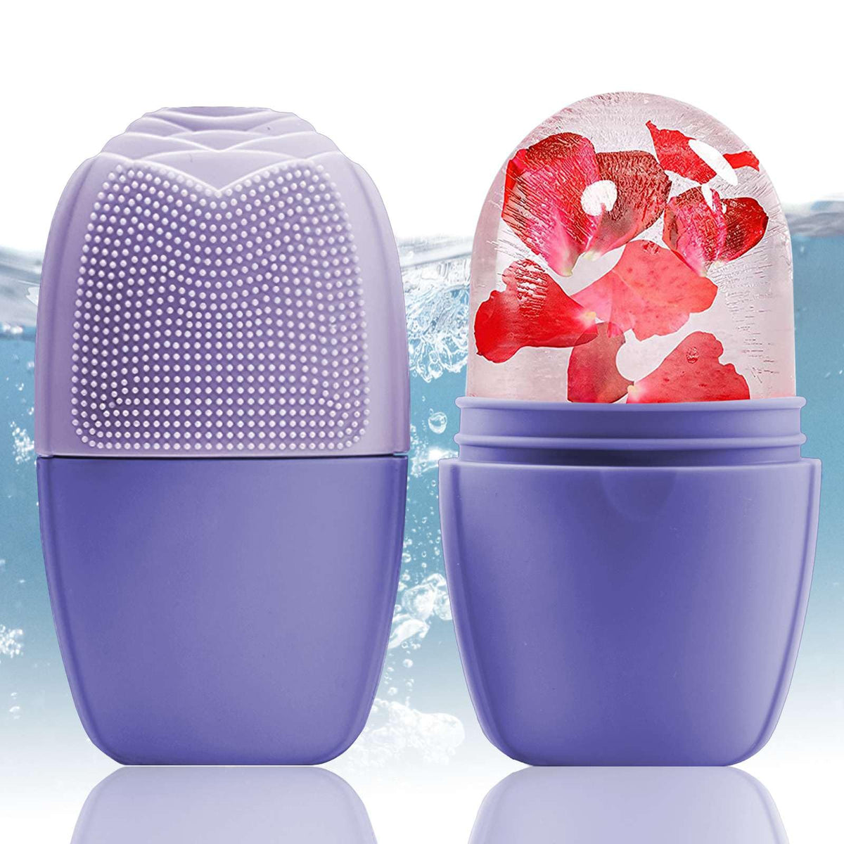 XHJRI Ice Face Roller Massager purple front view