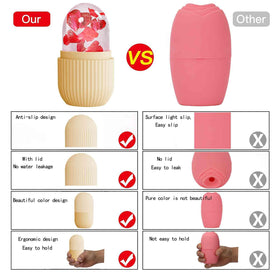 XHJRI Ice Face Roller Massager showing ergonomic handle