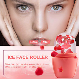 XHJRI Ice Face Roller Massager, side view showing ergonomic handle