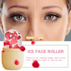 XHJRI Ice Face Roller Massager side view showing silicone material