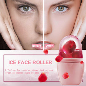 XHJRI Ice Face Roller Massager side view with ergonomic handle