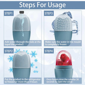 XHJRI Ice Face Roller Massager with cucumber water cubes