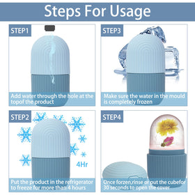 XHJRI Ice Face Roller Massager with ice cube close-up