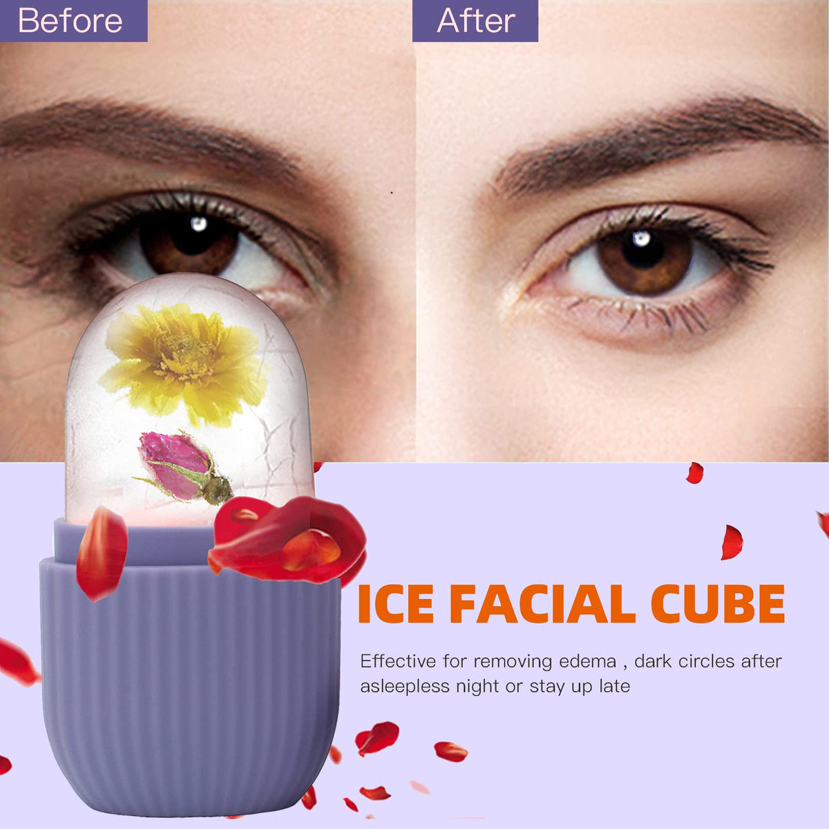 XHJRI Ice Face Roller Massager with silicone ice mould