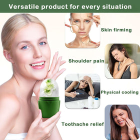 XHJRI Ice Face Roller Massager with various liquid recipes for freezing