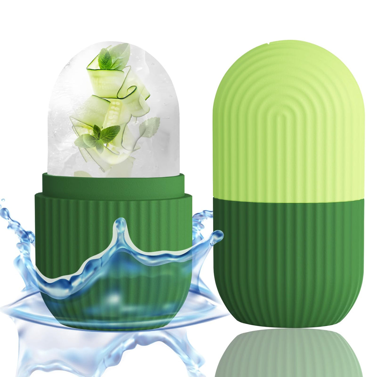 XHJRI Ice Roller Massager front view in green
