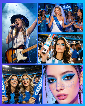 XICZH Face Glitter blue patches with makeup remover