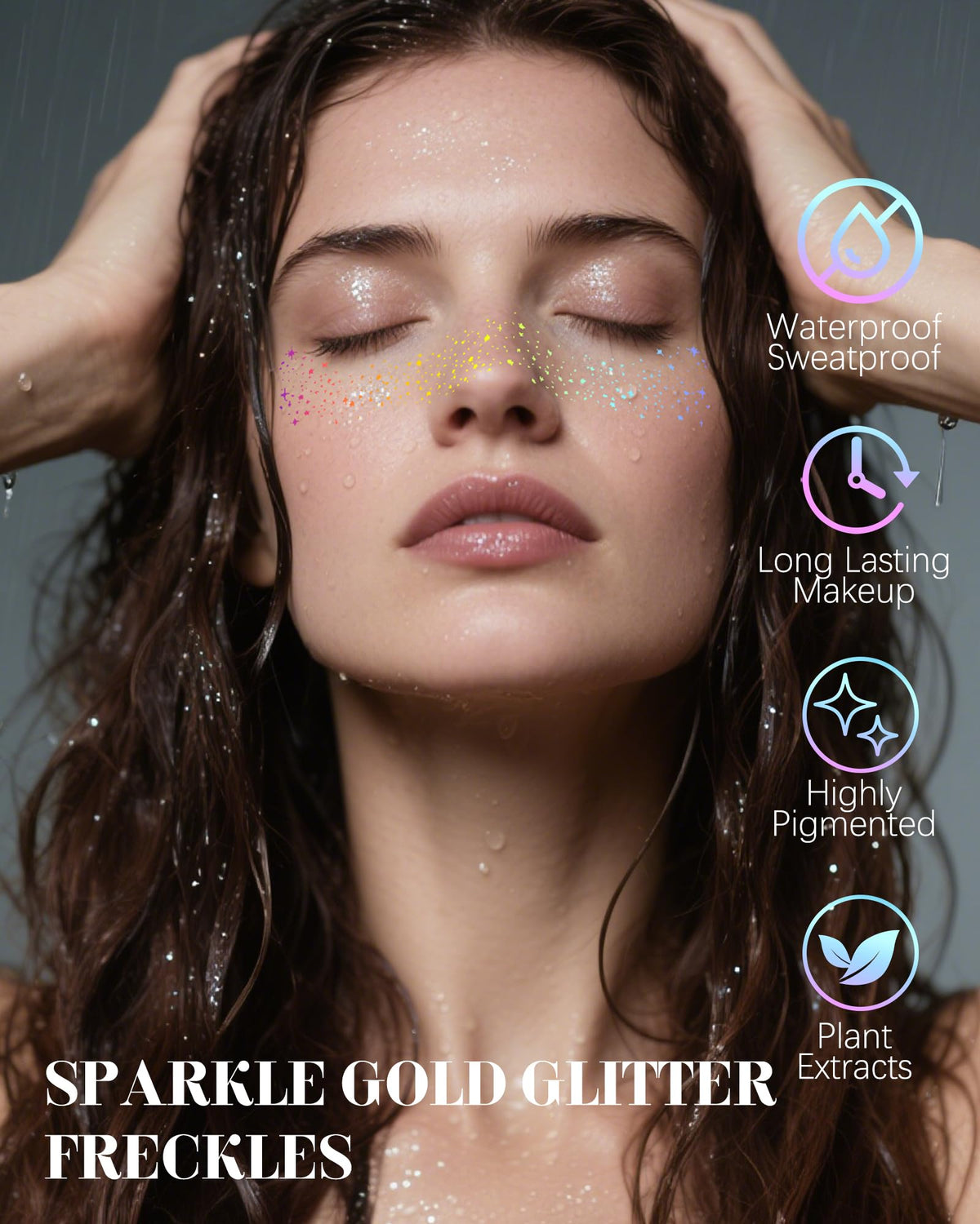XICZH Face Glitter patches in packaging with iridescent design