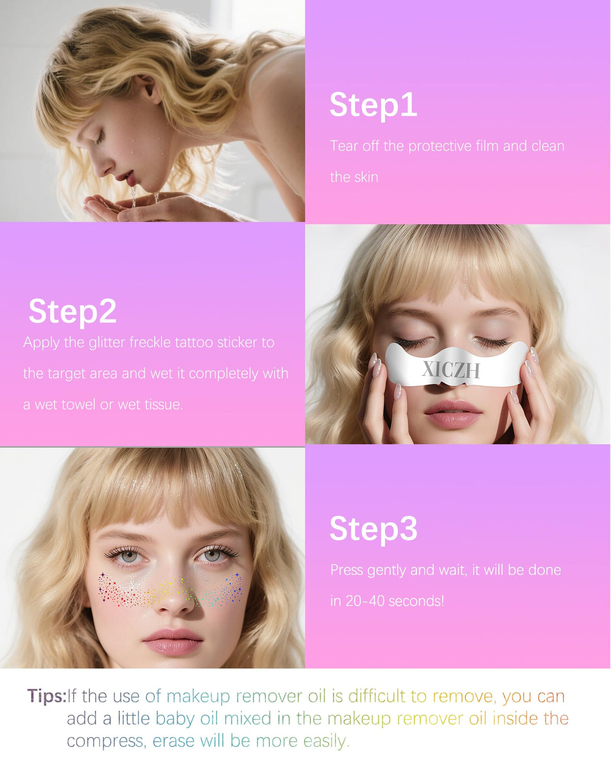 XICZH Face Glitter patches in use at a concert