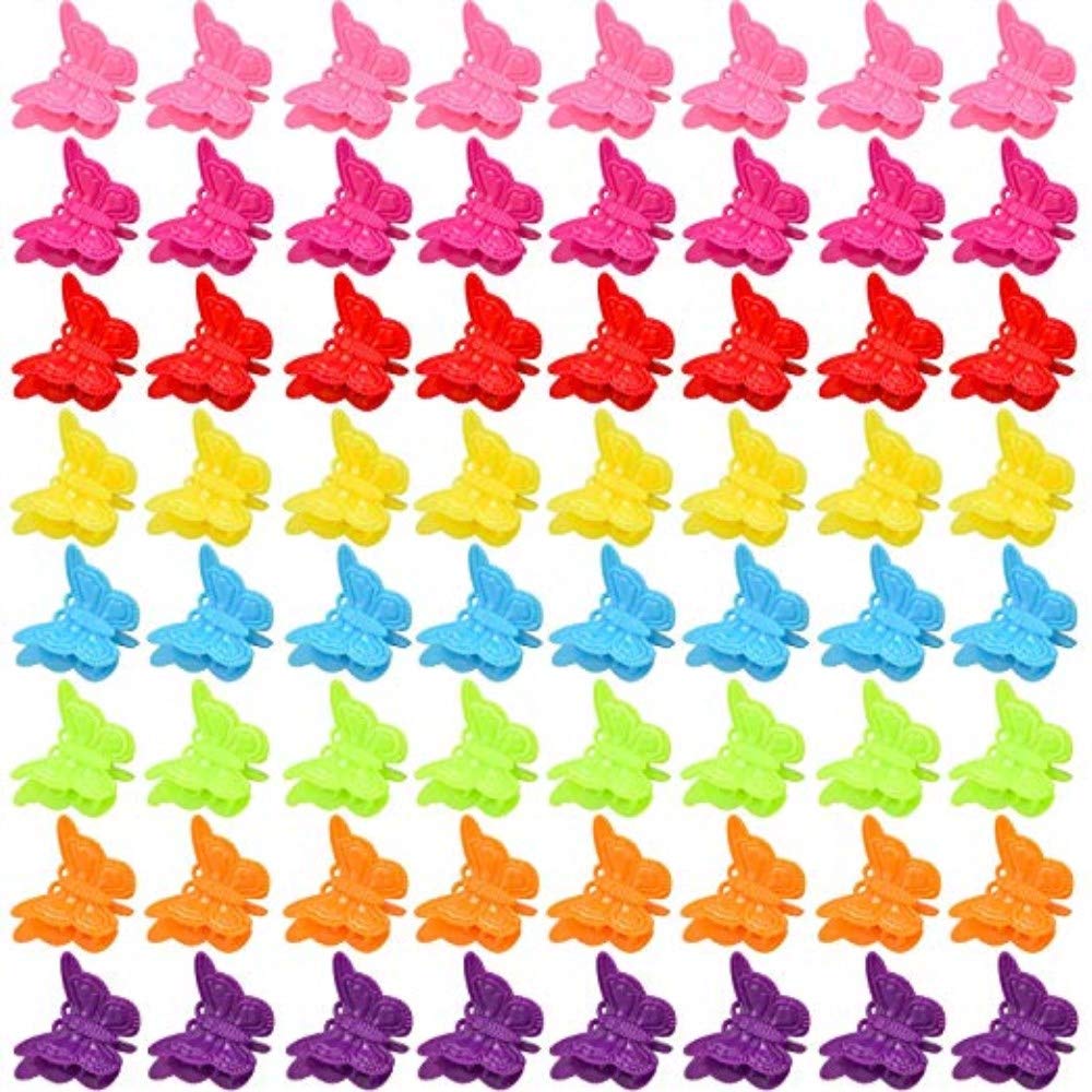XIEHE Butterfly Hair Clips 100 Pack assorted colours front view