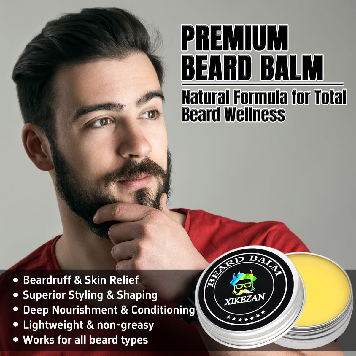XIKEZAN Beard Straightener Kit packaging and contents