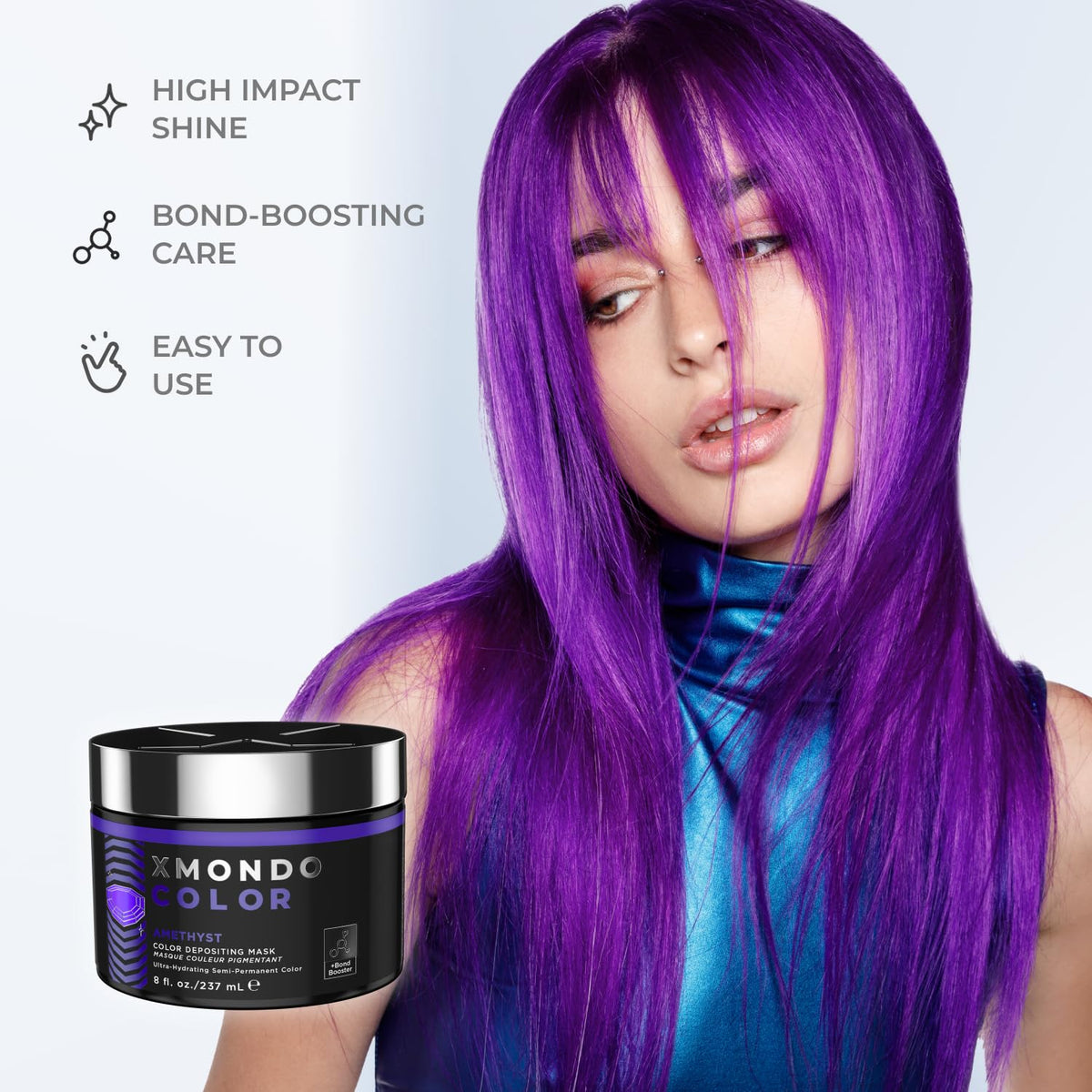 XMONDO Amethyst Depositing Mask in a bathroom setting