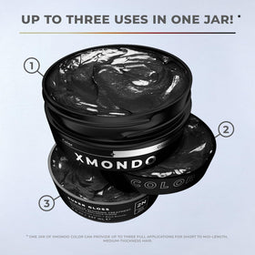 XMONDO Color Depositing Mask Soft Black on a vanity