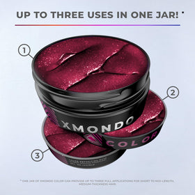 XMONDO Color Garnet Depositing Mask on clean, dry hair during application