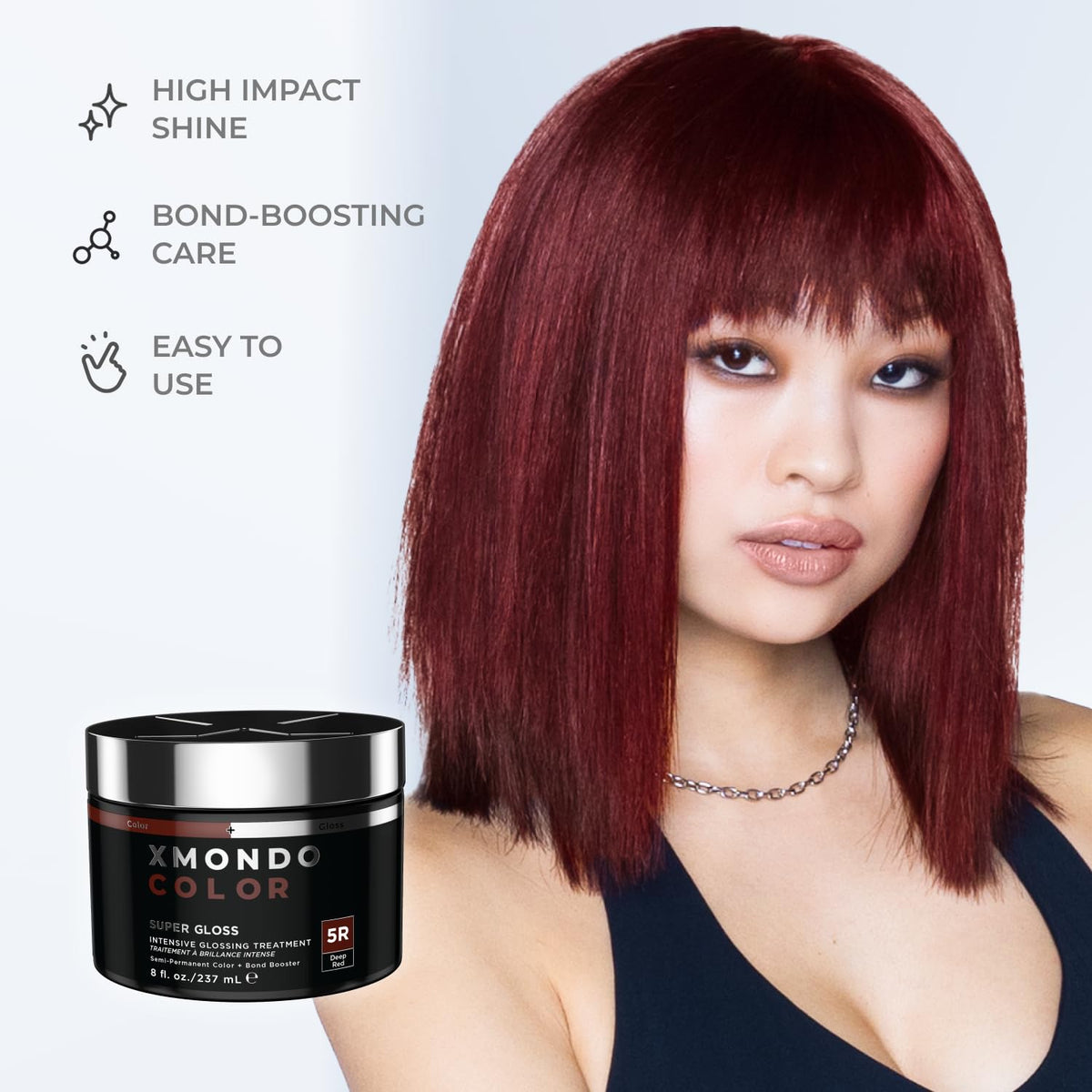 XMONDO Colour Depositing Mask Deep Red texture close-up