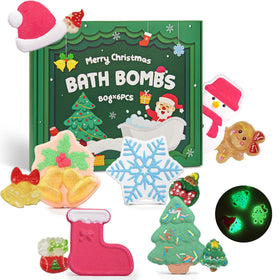 XmtJXn Christmas Bath Bombs gift box featuring festive shapes