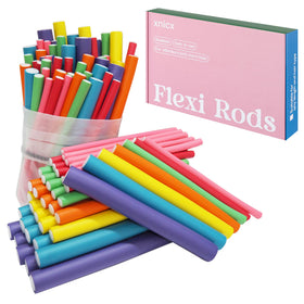 xnicx 47 Pcs Heatless Flexi Rods Set in assorted colours