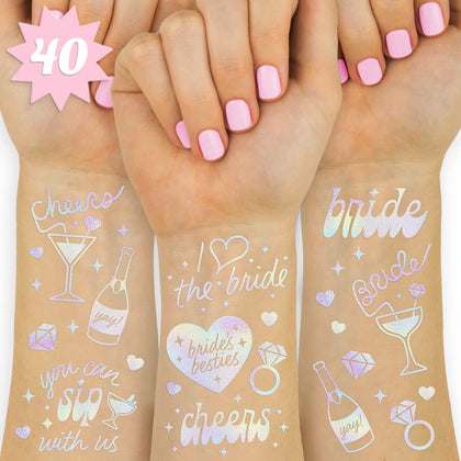 xo, Fetti Cheers Bachelorette Temporary Tattoos front view