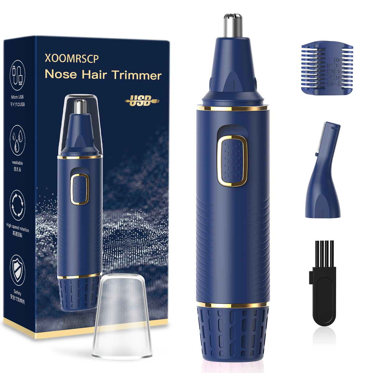 XOOMRSCP Nose Hair Trimmer front view in blue