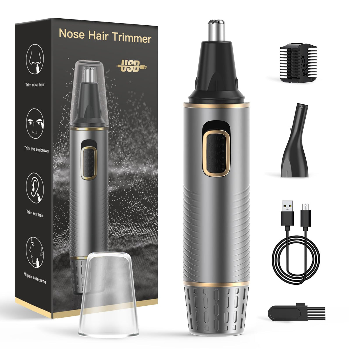 XOOMRSCP Nose Hair Trimmer grey model front view