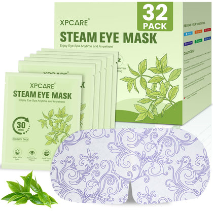 XPCARE 32 Pack Steam Eye Mask Green Tea front view