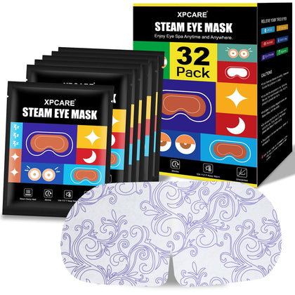 XPCARE Steam Eye Mask 32 Pack front view with packaging
