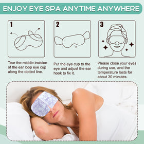 XPCARE Steam Eye Mask displayed with jasmine flowers