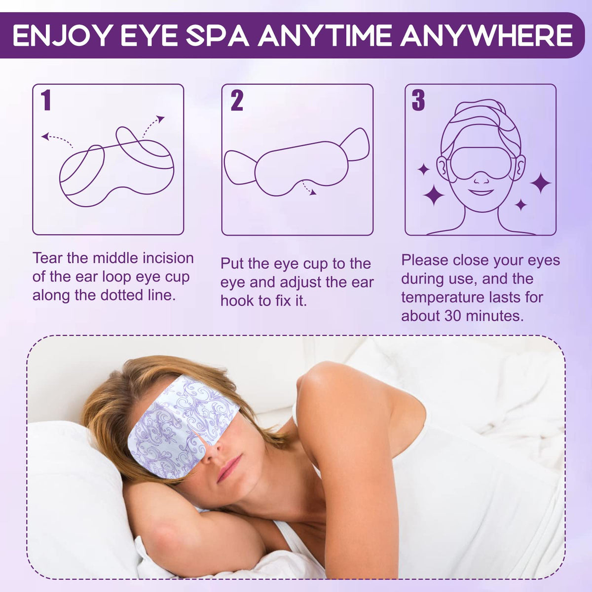 XPCARE Steam Eye Mask lifestyle scene in a home setting
