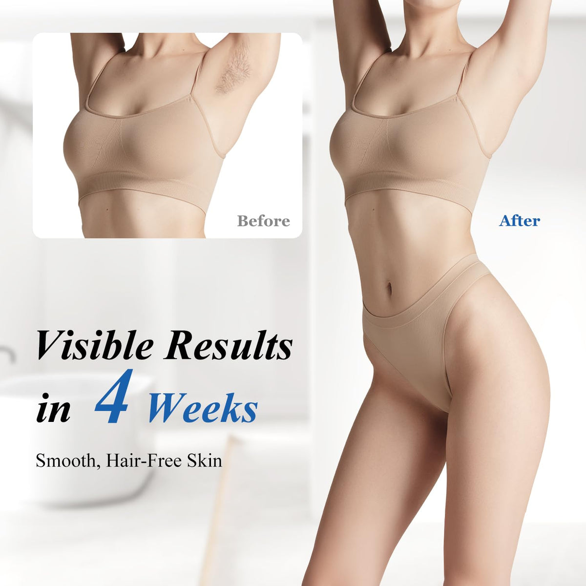 XSOUL Hair Removal Device in use on leg with ice cooling effect