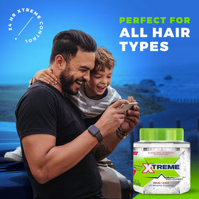Xtreme Clear Styling Hair Gel applied to styled hair