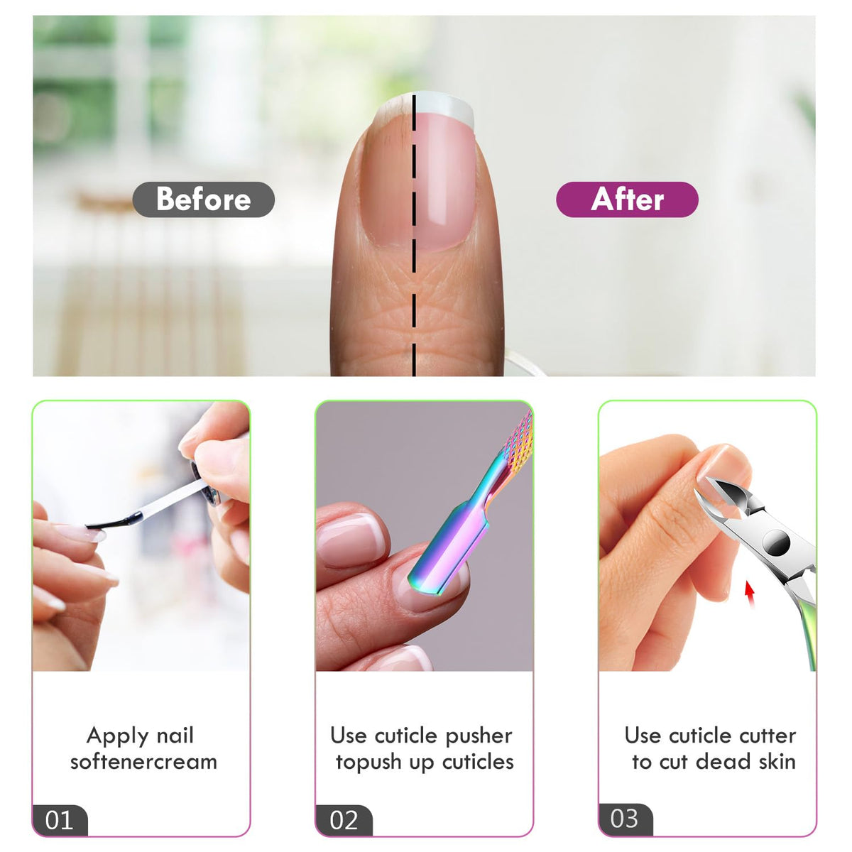 XUNXMAS Cuticle Trimmer Set packaging display