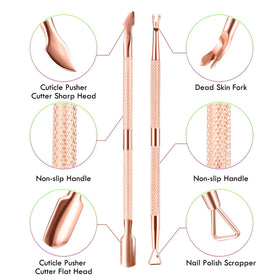 XUNXMAS rose gold cuticle tools displayed on a white background