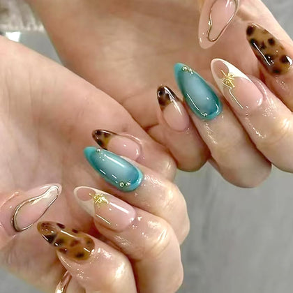 XZMeiLun 3D Floral Press On Nails kit front view with accessories