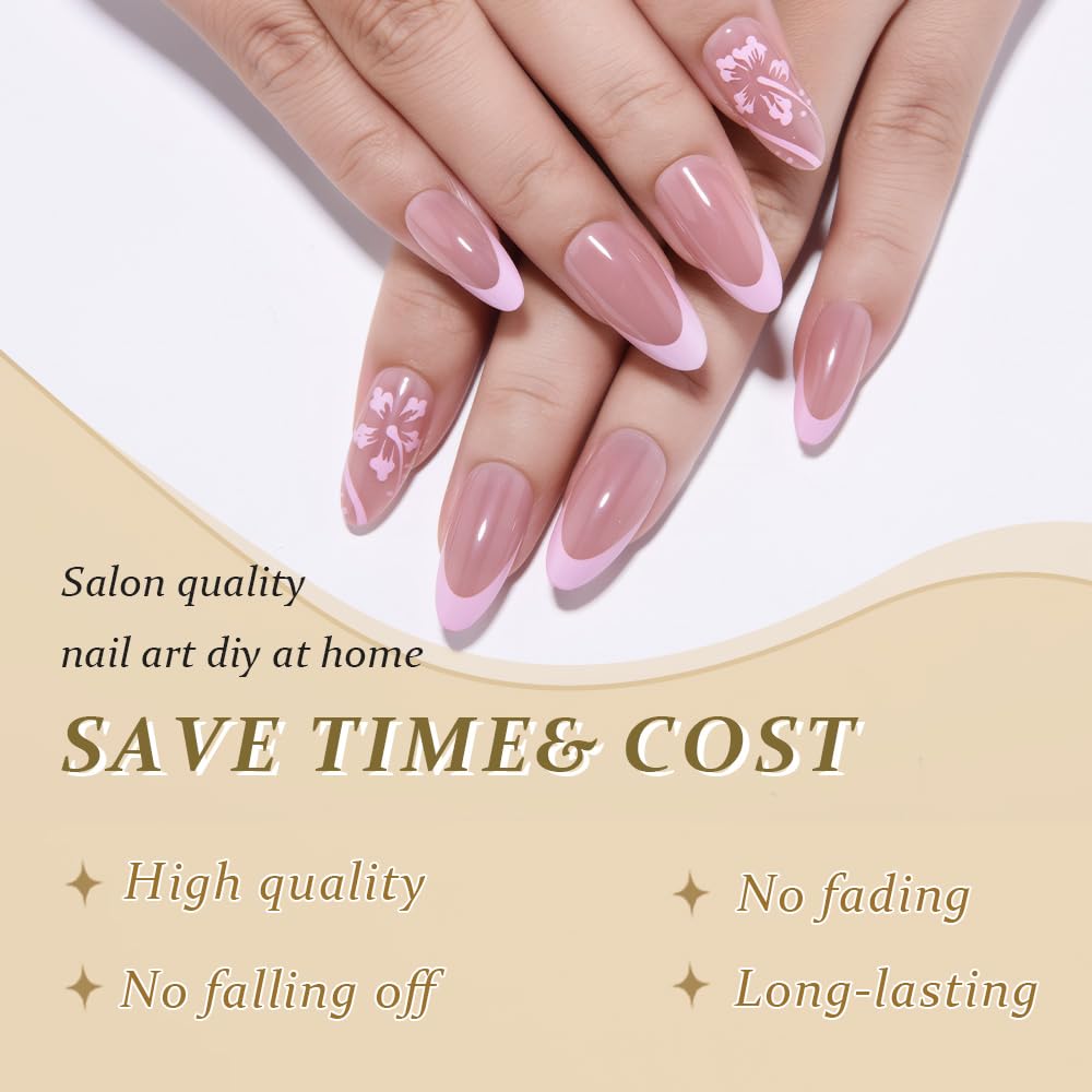 XZMeiLun floral press on nails in packaging