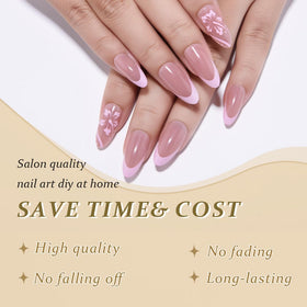 XZMeiLun floral press on nails in packaging